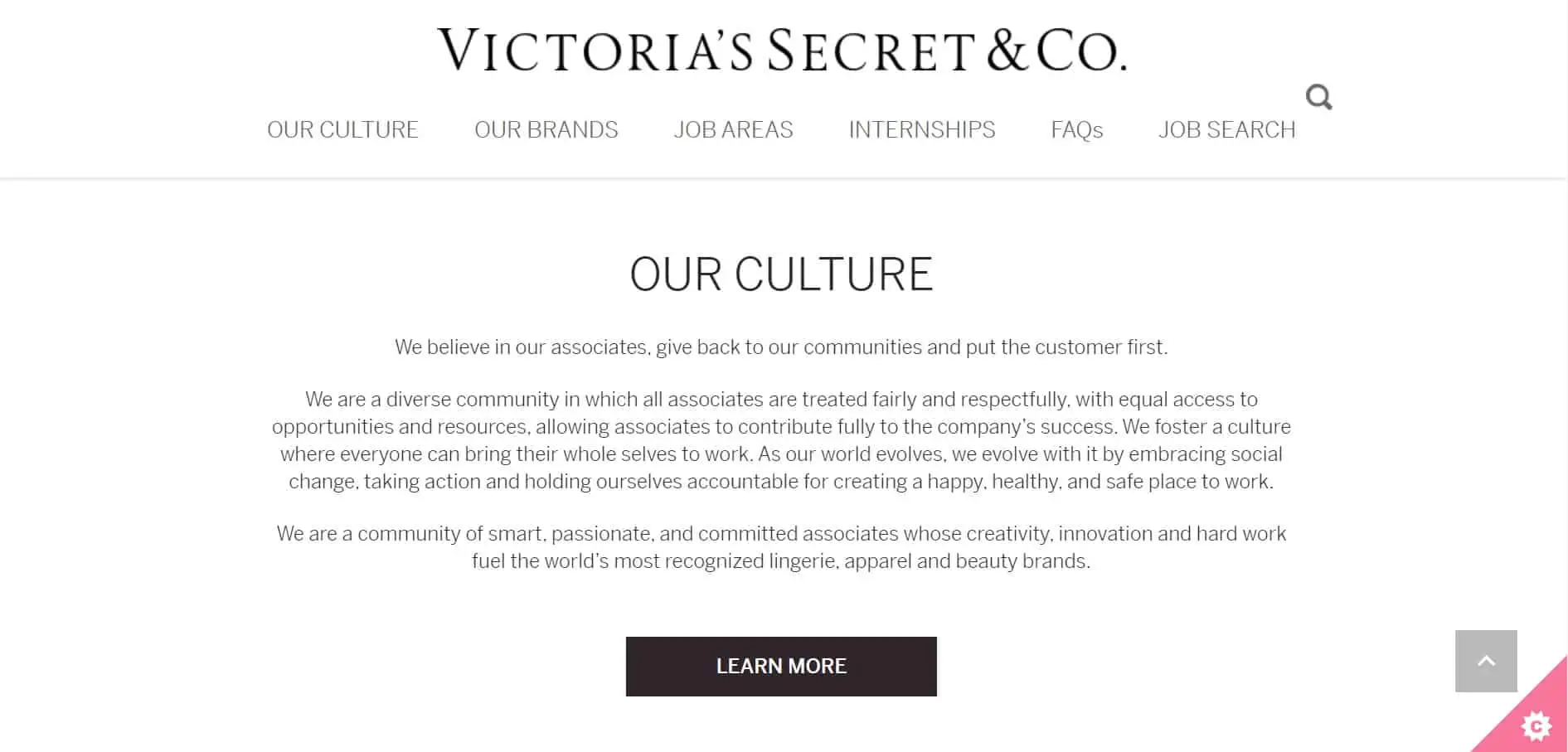 What are the Victoria's Secret core values?